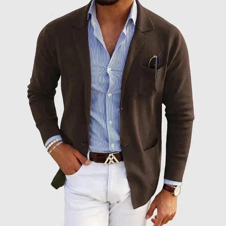 Men's Classic Blazer with Lapel Collar