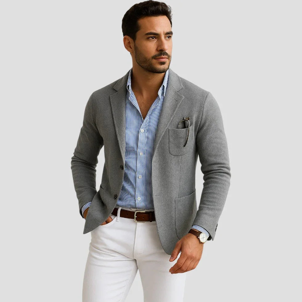 Men's Classic Blazer with Lapel Collar