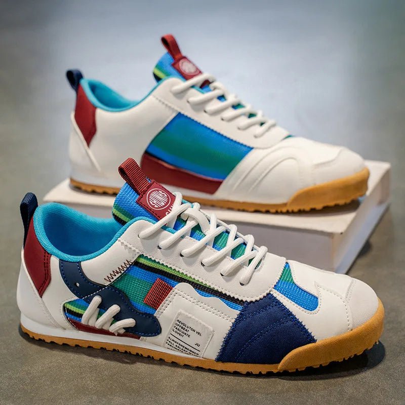 Men's Durable Patchwork Utility Sneakers for Trail and Street