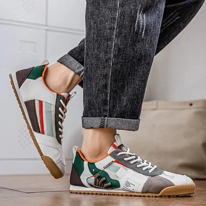 Men's Durable Patchwork Utility Sneakers for Trail and Street