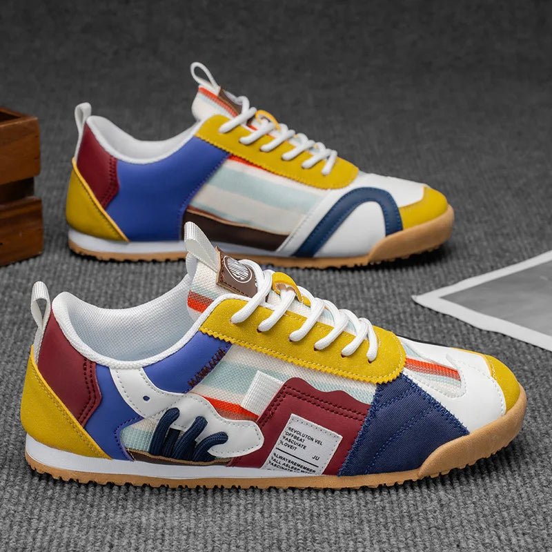 Men's Durable Patchwork Utility Sneakers for Trail and Street