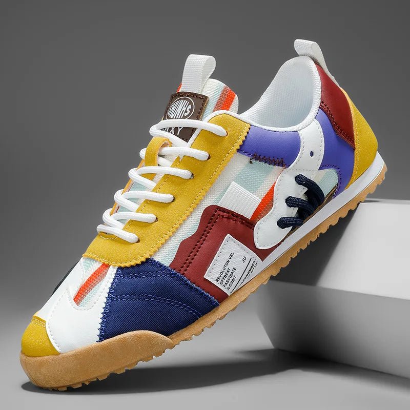 Men's Durable Patchwork Utility Sneakers for Trail and Street
