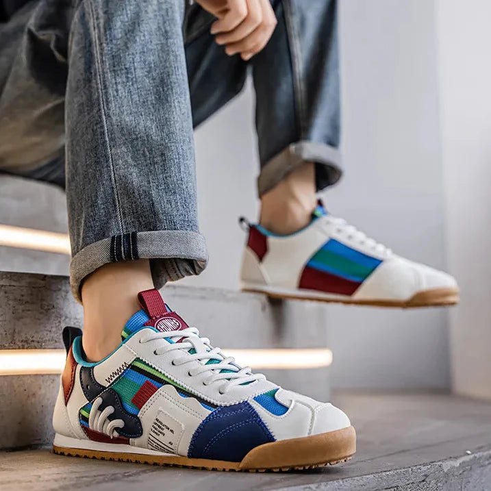 Men's Durable Patchwork Utility Sneakers for Trail and Street