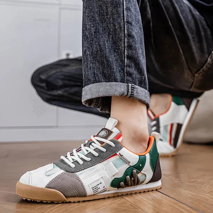 Men's Durable Patchwork Utility Sneakers for Trail and Street