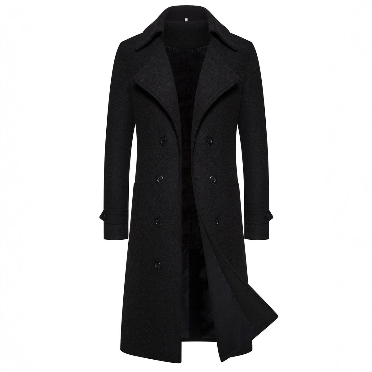 Men's Elegant Double-Breasted Wool Coat
