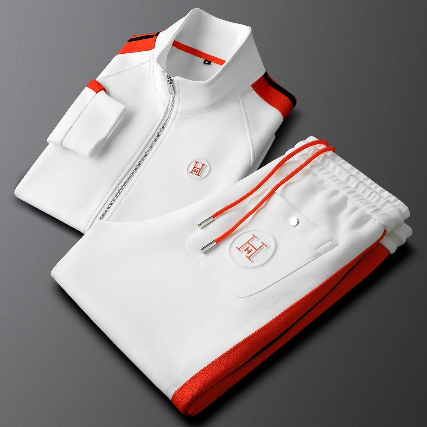 Men's Embroidered Two-Piece Tracksuit Set