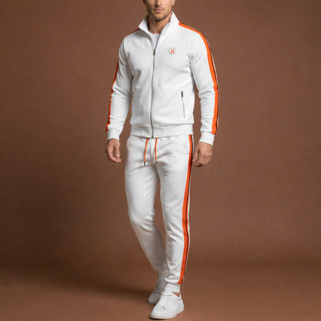 Men's Embroidered Two-Piece Tracksuit Set