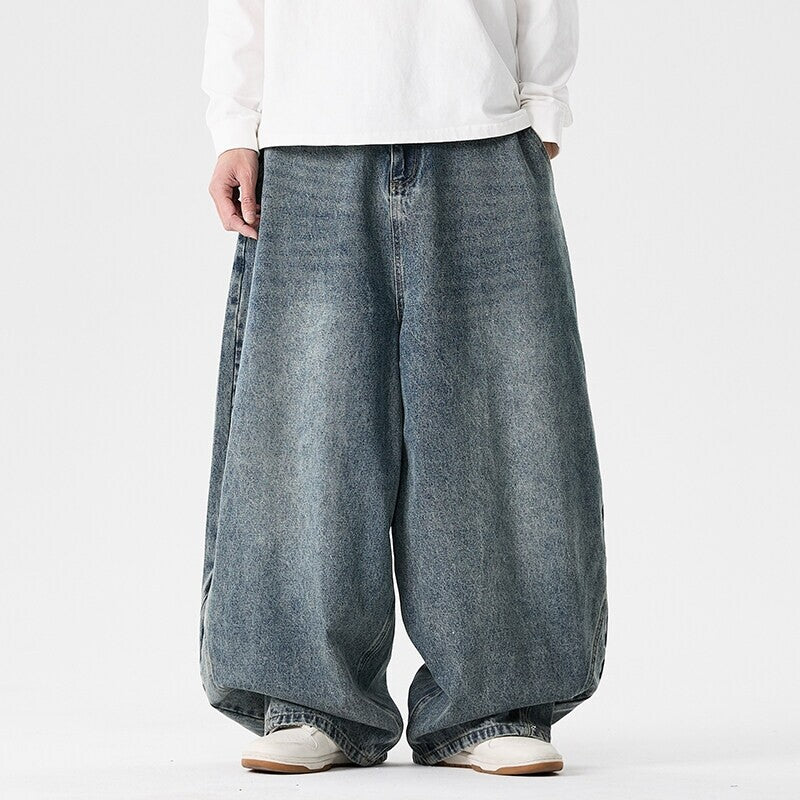 Men's Extra Wide-Leg Baggy Drop-Crotch Balloon Jeans
