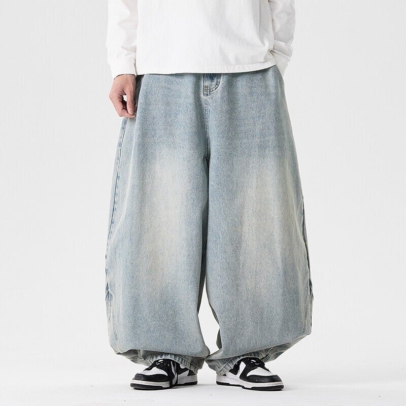 Men's Extra Wide-Leg Baggy Drop-Crotch Balloon Jeans