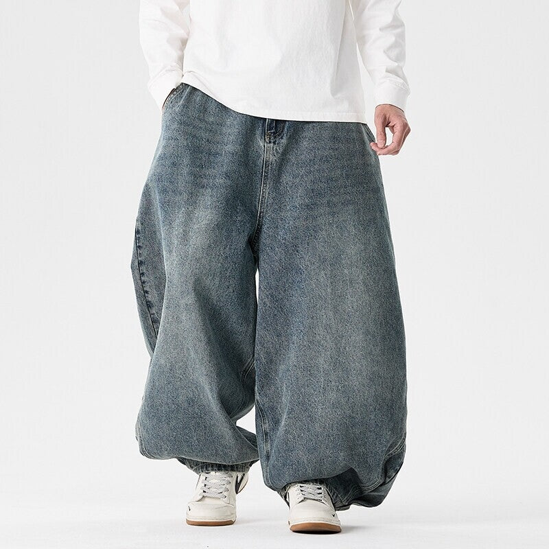 Men's Extra Wide-Leg Baggy Drop-Crotch Balloon Jeans