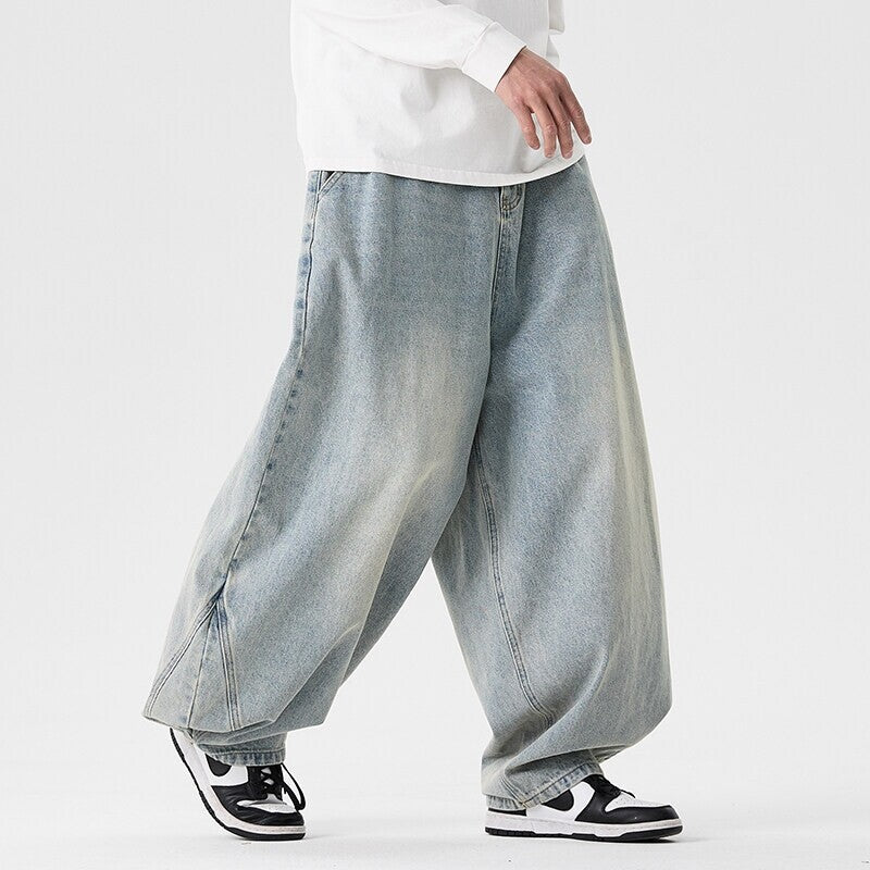Men's Extra Wide-Leg Baggy Drop-Crotch Balloon Jeans