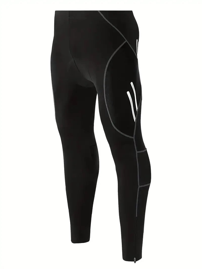 Men's Full-Length Cycling Tights with Gel Padding