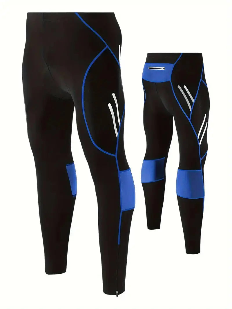 Men's Full-Length Cycling Tights with Gel Padding