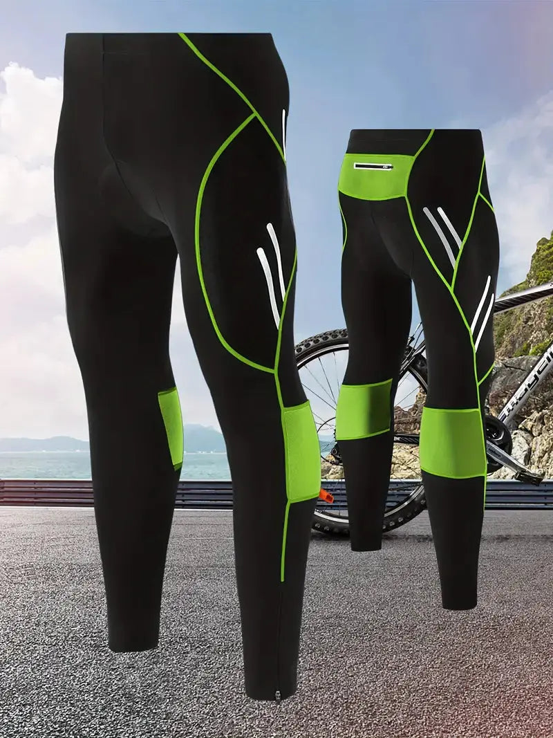 Men's Full-Length Cycling Tights with Gel Padding
