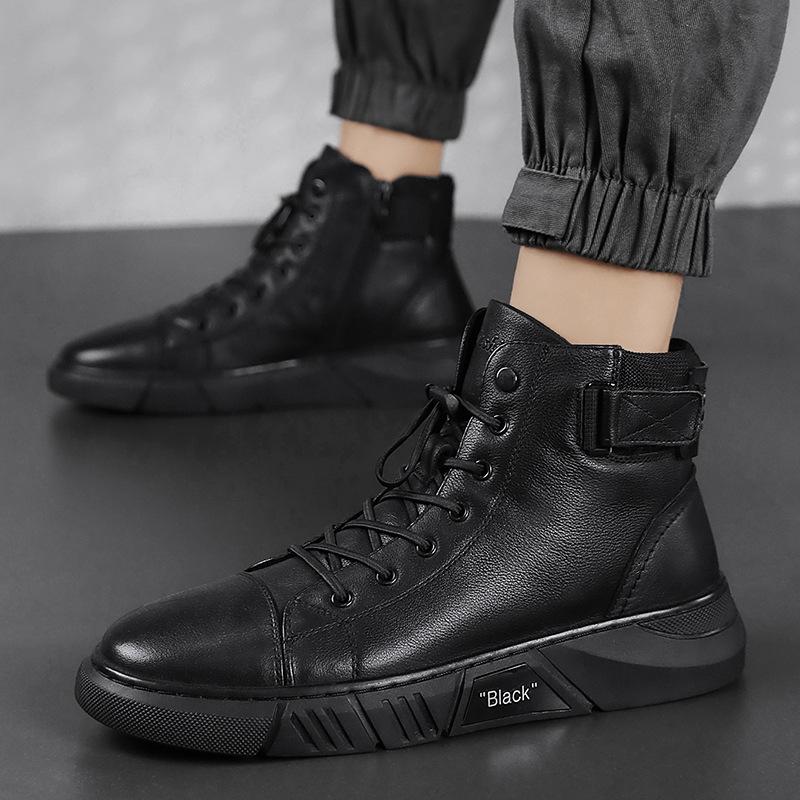 Men's Handmade Black Leather Boots