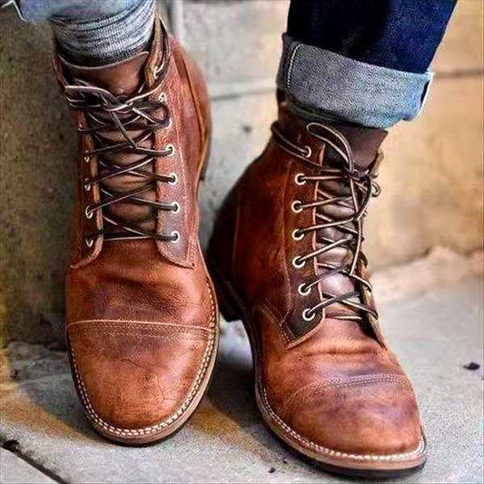 Men's Lace-Up Leather Boots