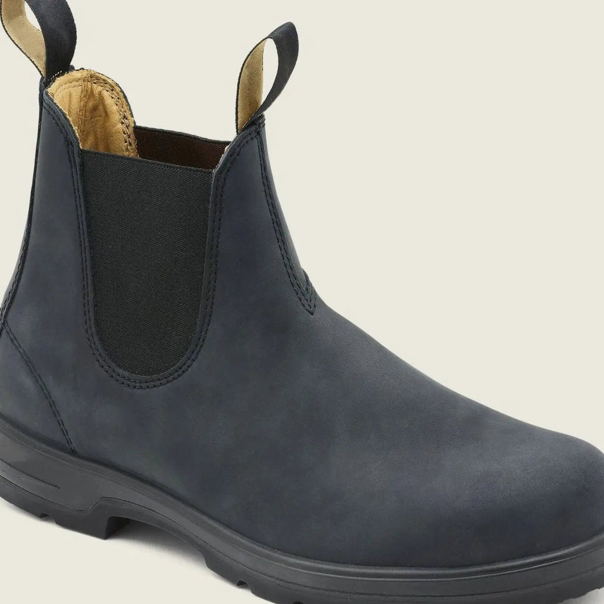 Men's Leather Slip-On Chelsea Boots with Rugged Sole