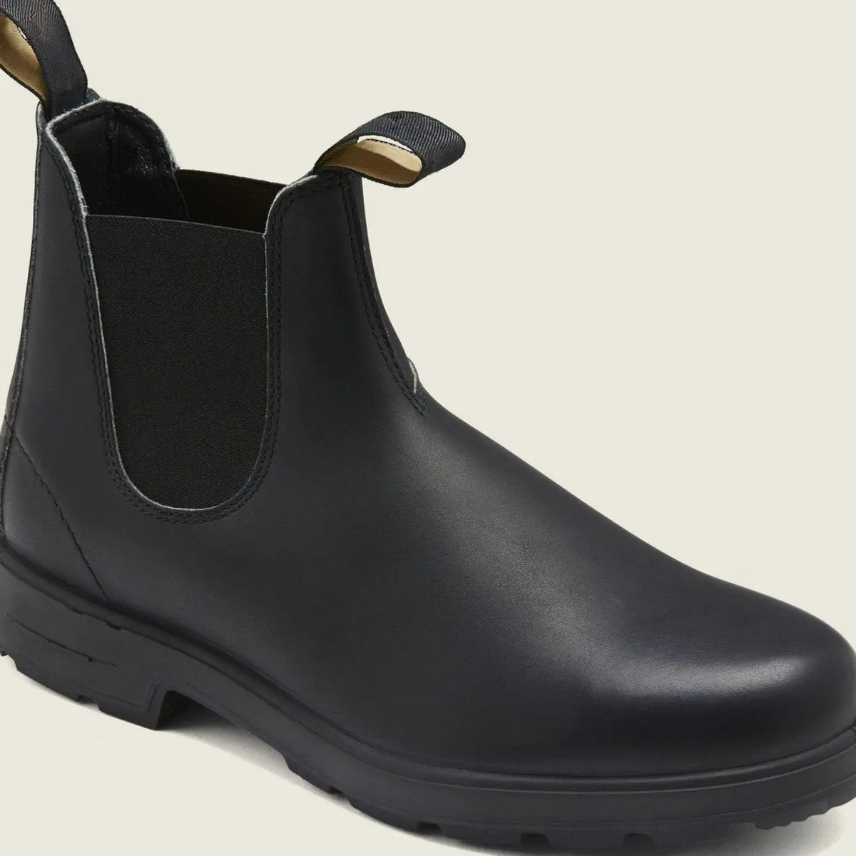 Men's Leather Slip-On Chelsea Boots with Rugged Sole