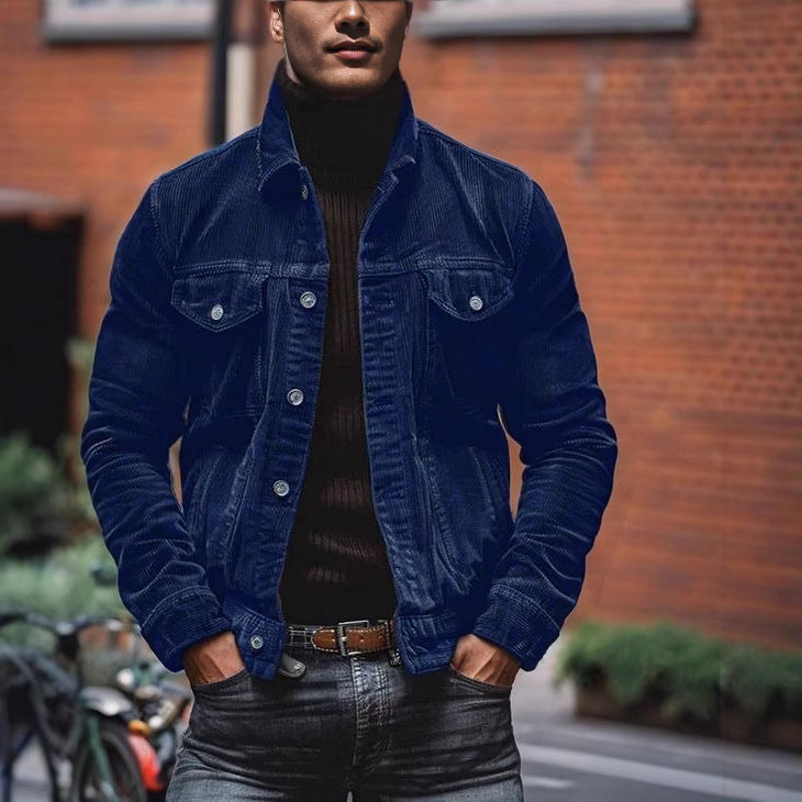 Men's Modern Corduroy Jacket with Practical Chest Pockets
