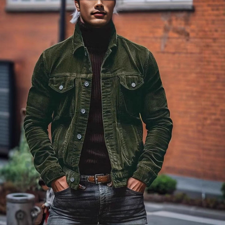 Men's Modern Corduroy Jacket with Practical Chest Pockets