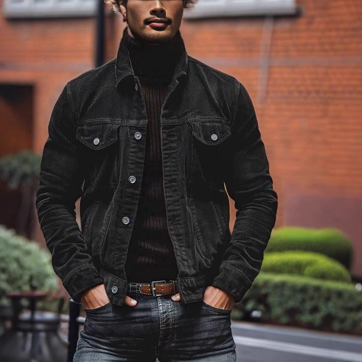 Men's Modern Corduroy Jacket with Practical Chest Pockets