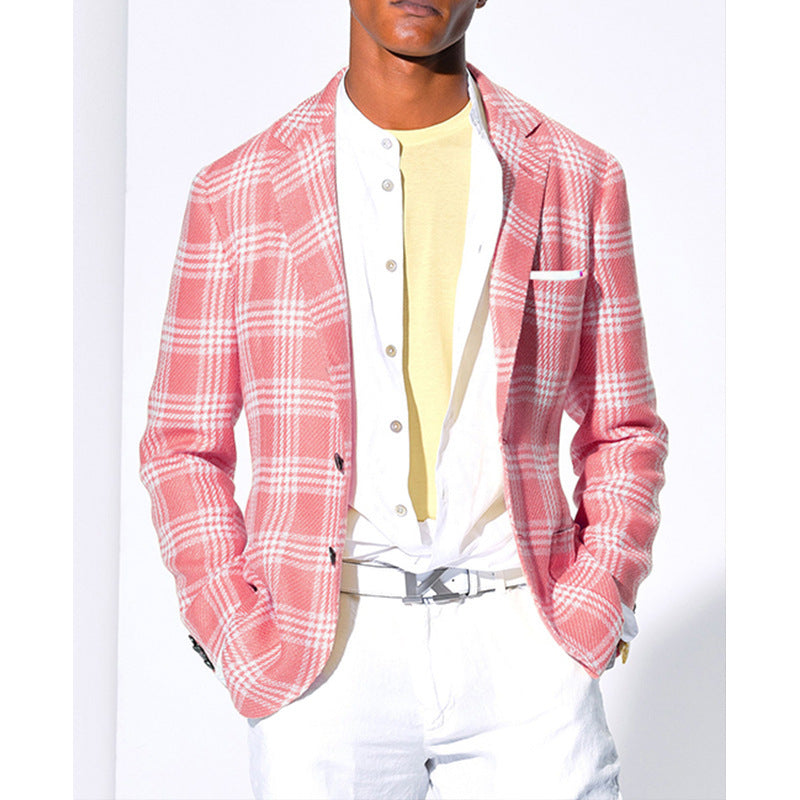 Men's Modern Plaid Blazer