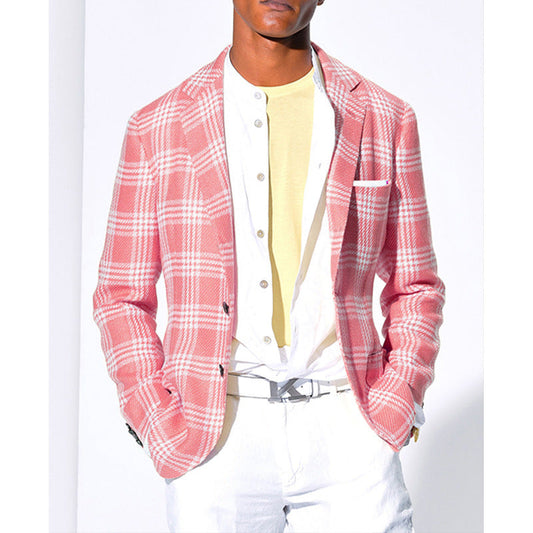Men's Modern Plaid Blazer