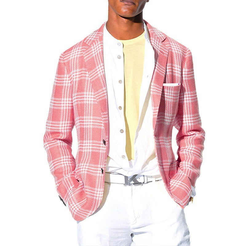 Men's Modern Plaid Blazer