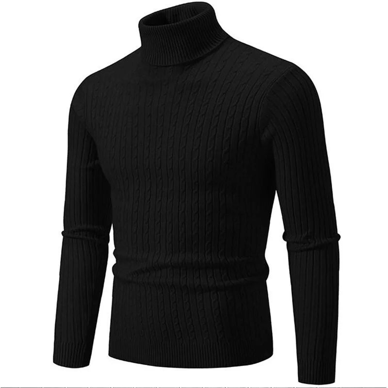 Men's Ribbed Knit Turtleneck Sweater