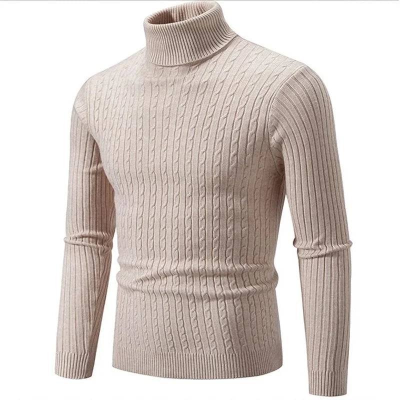 Men's Ribbed Knit Turtleneck Sweater