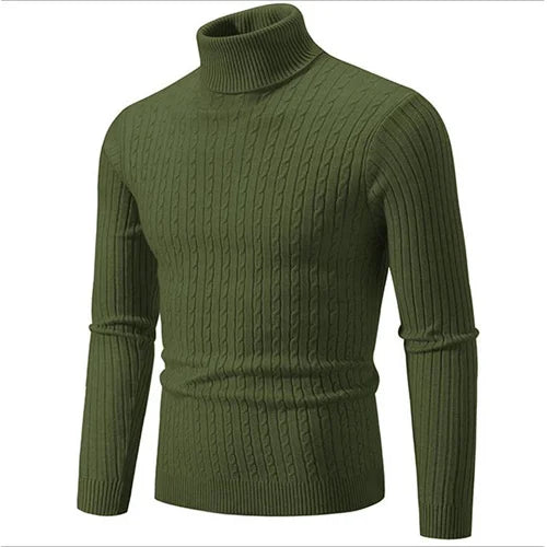 Men's Ribbed Knit Turtleneck Sweater