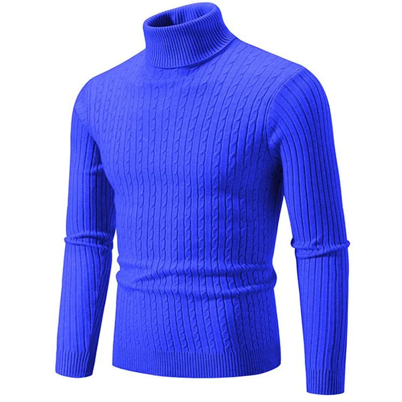 Men's Ribbed Knit Turtleneck Sweater