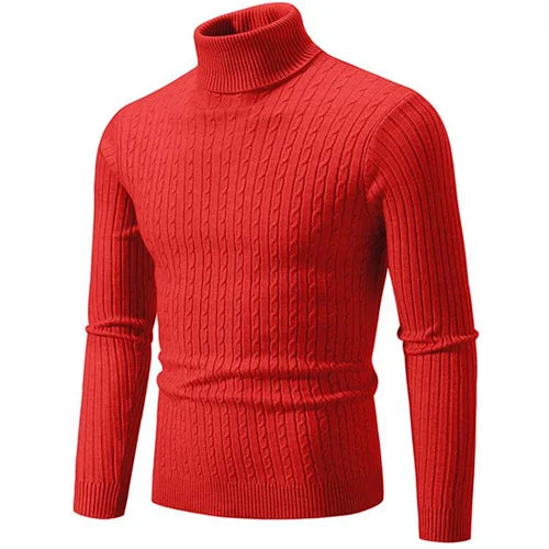 Men's Ribbed Knit Turtleneck Sweater