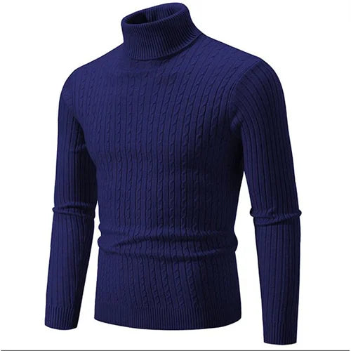 Men's Ribbed Knit Turtleneck Sweater