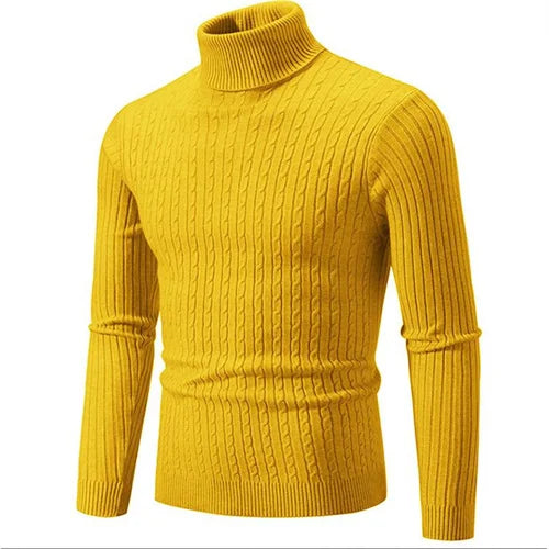 Men's Ribbed Knit Turtleneck Sweater