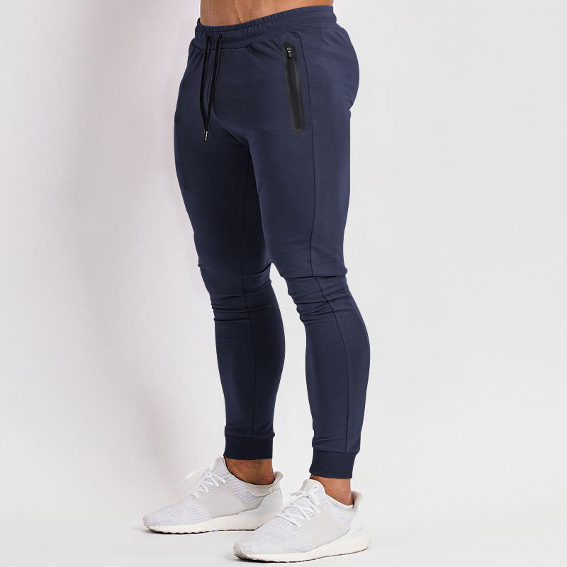 Men's Slim-Fit Joggers with Zip Pockets and Drawstring