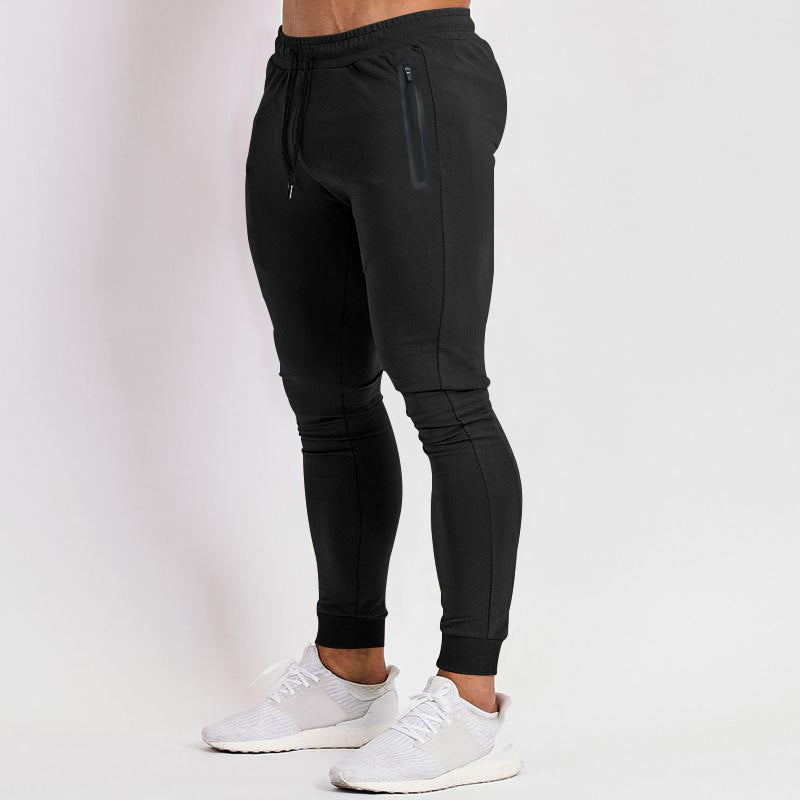 Men's Slim-Fit Joggers with Zip Pockets and Drawstring