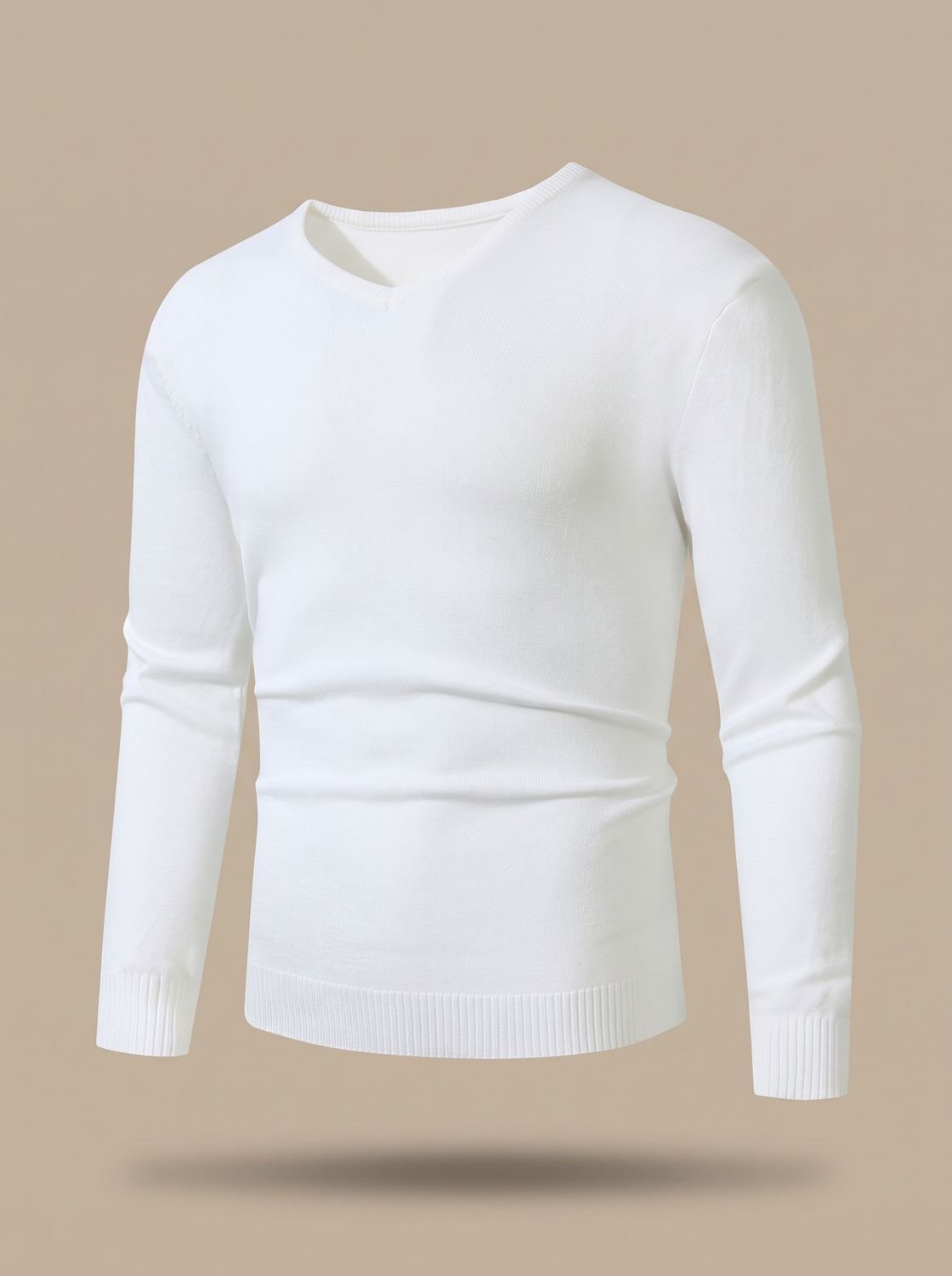 Men's Slim-Fit V-Neck Fine-Knit Stretch Pullover Sweater