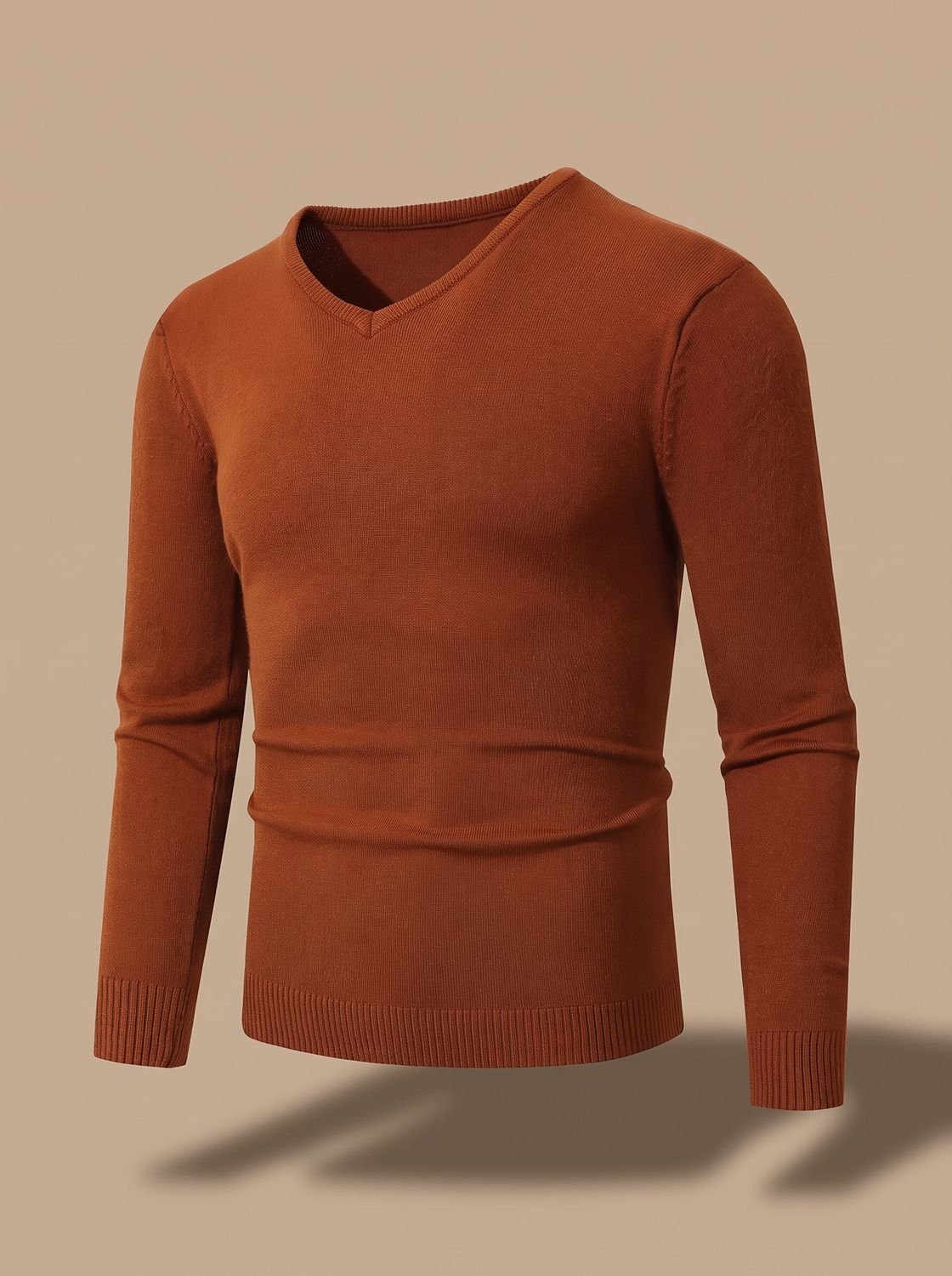 Men's Slim-Fit V-Neck Fine-Knit Stretch Pullover Sweater