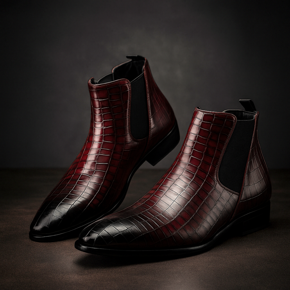 Men's Snakeskin Chelsea Boots