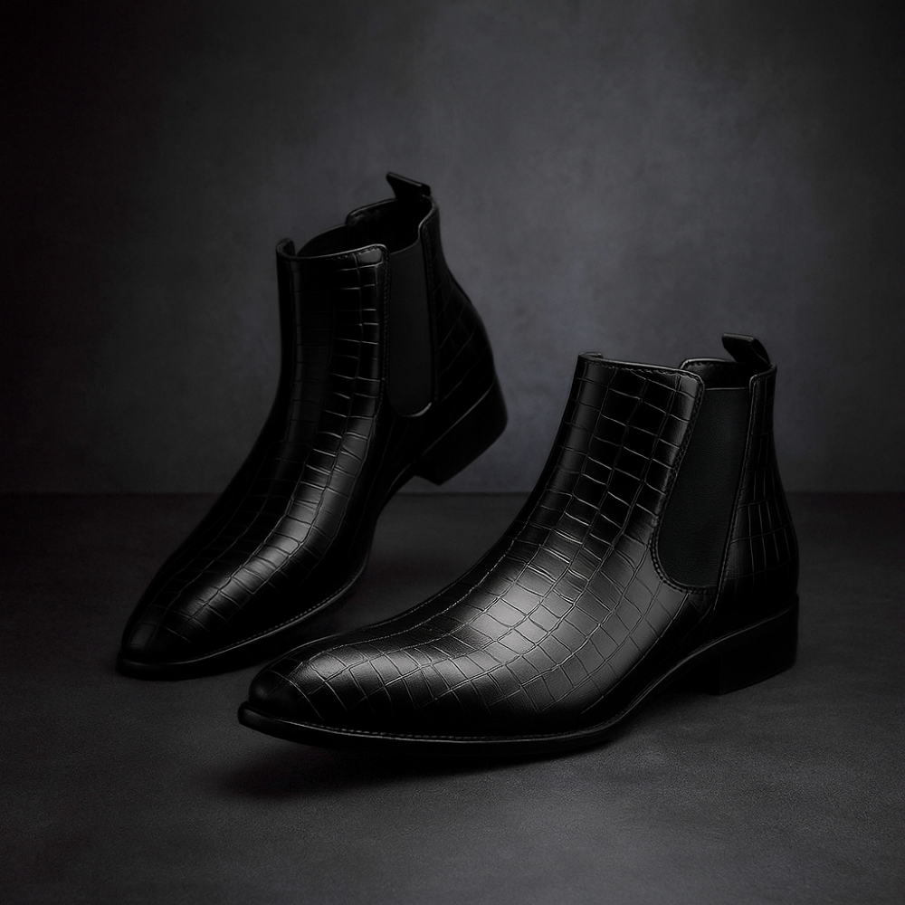 Men's Snakeskin Chelsea Boots