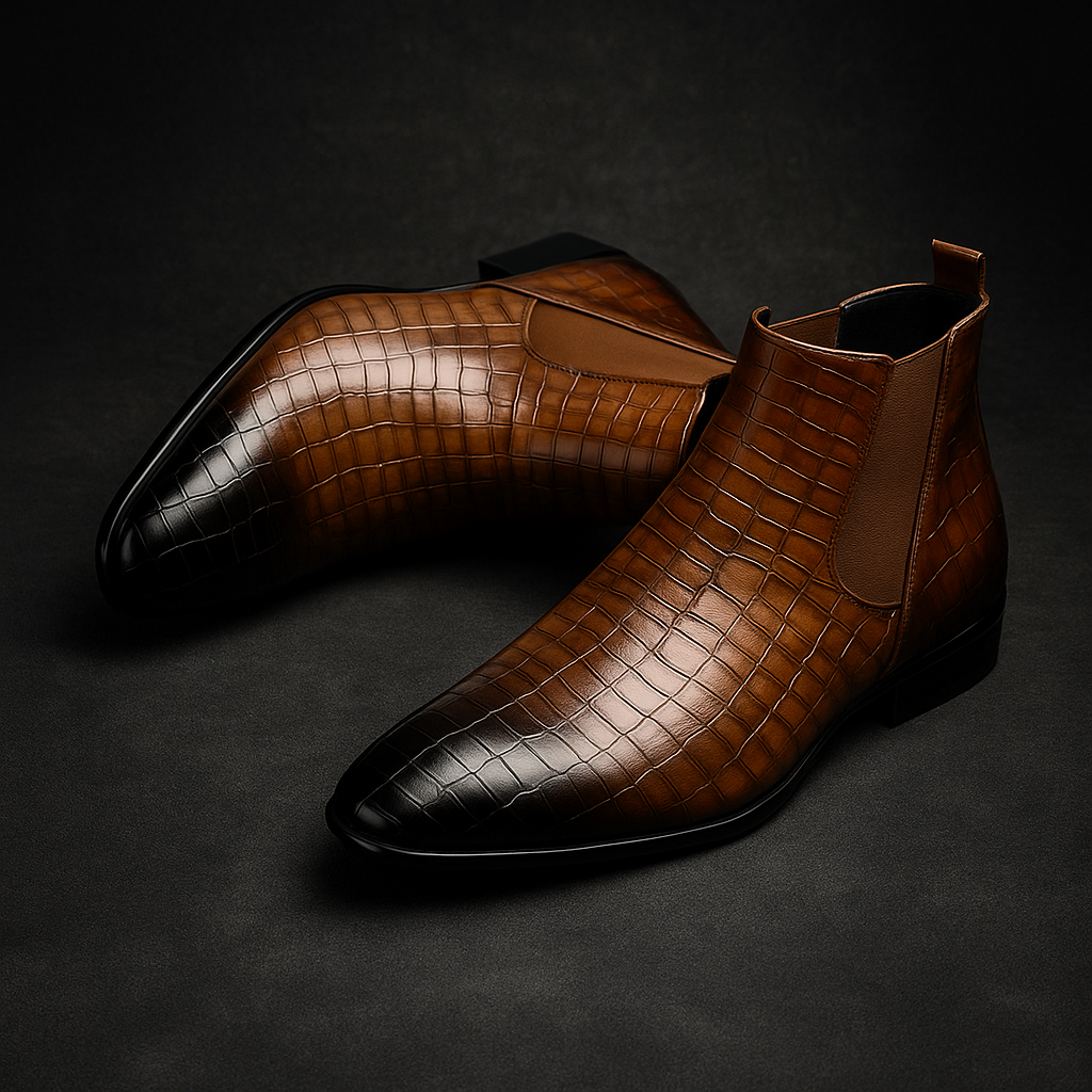 Men's Snakeskin Chelsea Boots