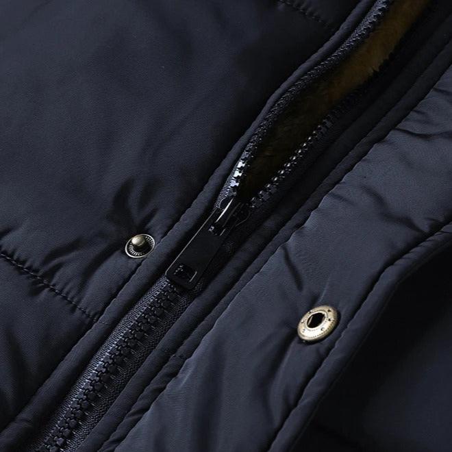 Men's Warm Hooded Jacket with Fur Collar