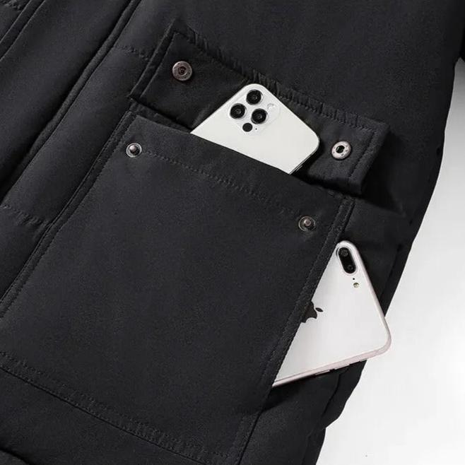 Men's Warm Hooded Jacket with Fur Collar
