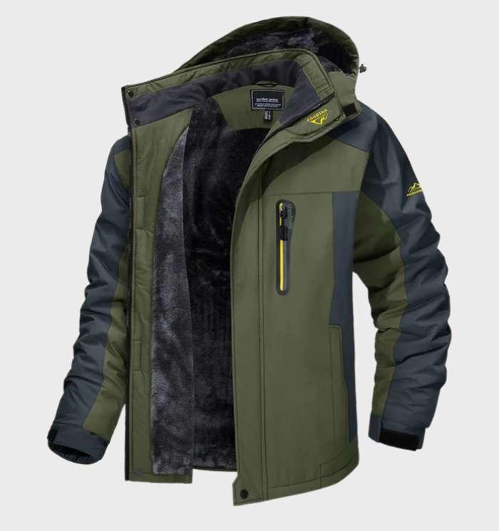 Men's Warm Waterproof Hooded Fleece Jacket