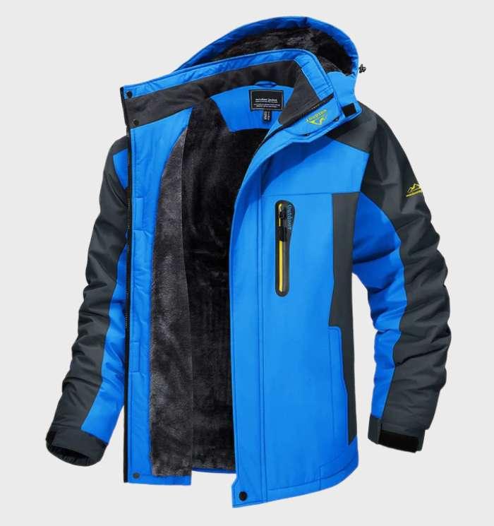 Men's Warm Waterproof Hooded Fleece Jacket