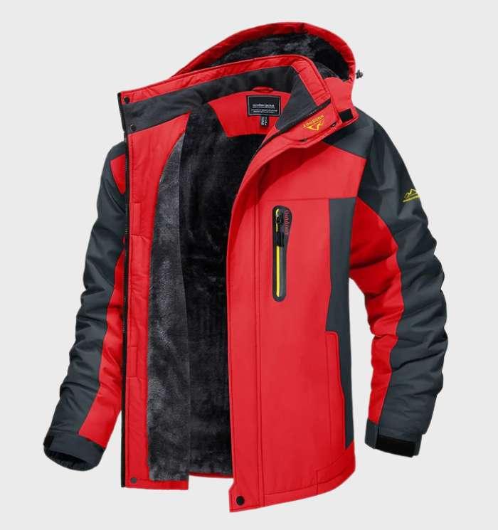 Men's Warm Waterproof Hooded Fleece Jacket
