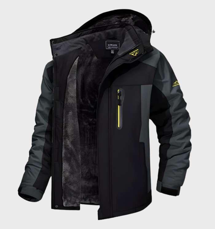 Men's Warm Waterproof Hooded Fleece Jacket