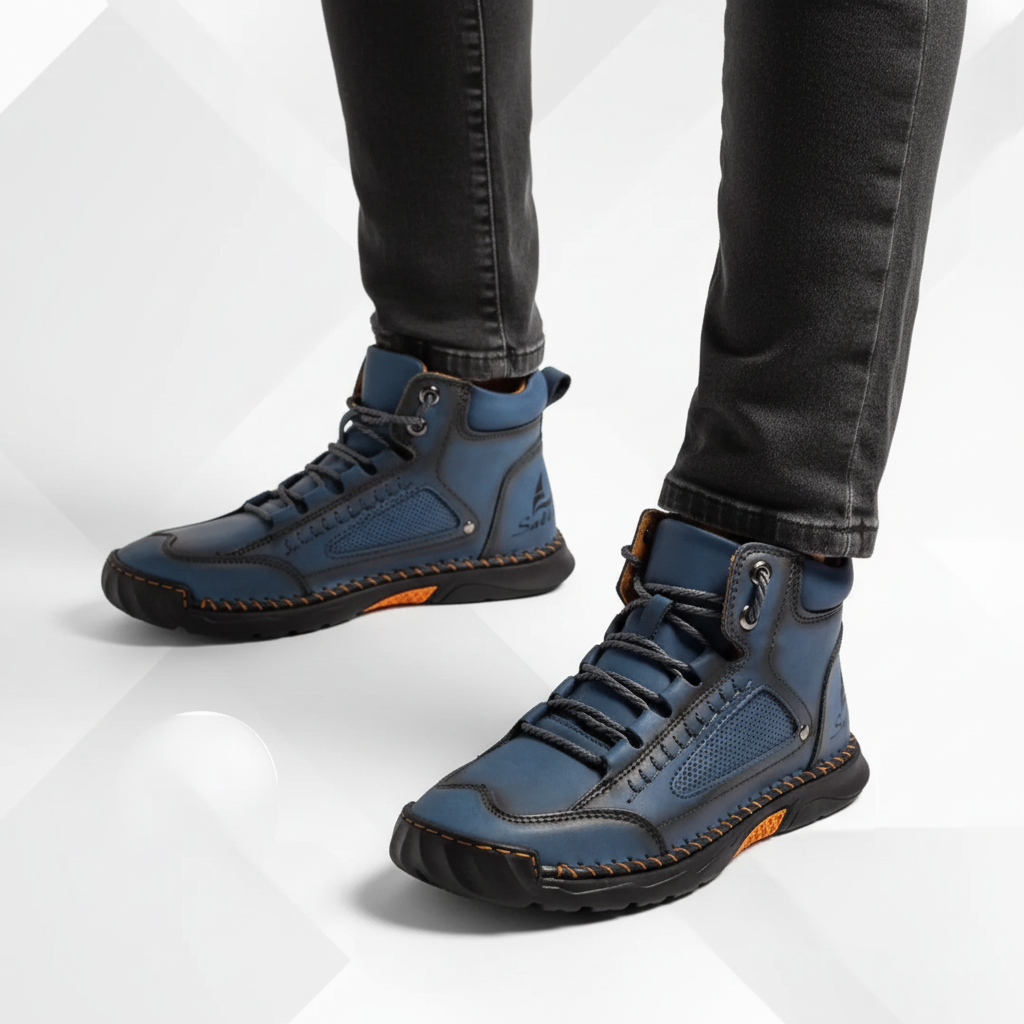 Men's Waterproof Ankle Boots with Flexible Sole