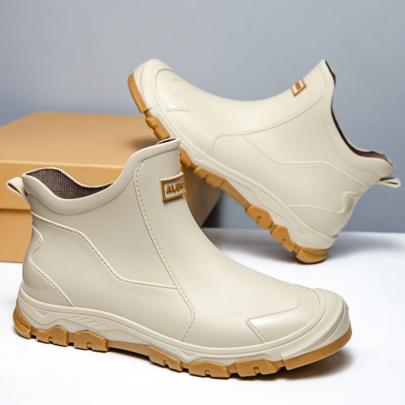 Men's Waterproof Rubber Boots with Slip-Resistant Sole and Flexible Entry Charly